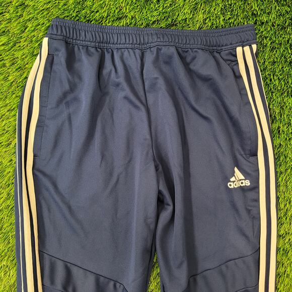 ADIDAS Track Pants M/L Blue White Trim Polyester Clima-Cool - Picture 4 of 16